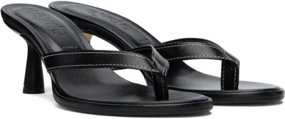 Aeyde Daphne Leather Pointed-toe High-heeled Sandals In Black