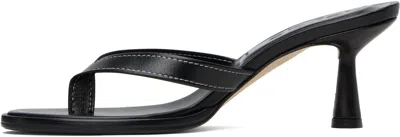 Aeyde Daphne Leather Pointed-toe High-heeled Sandals In Black