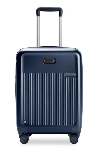 Briggs & Riley Global Carry On Expandable Spinner Suitcase In Blue