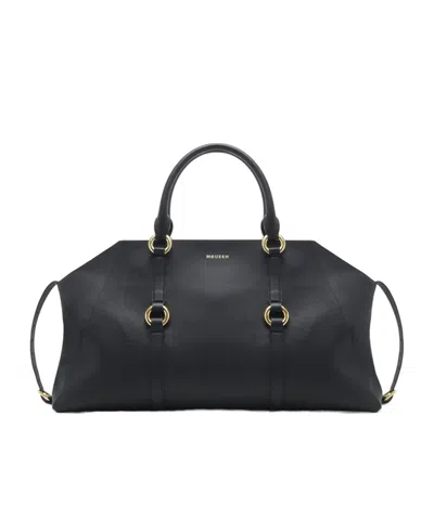 Alexander Mcqueen Black Leather Farringdon Maxi Handbag In Multi
