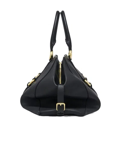 Alexander Mcqueen Black Leather Farringdon Maxi Handbag In Multi