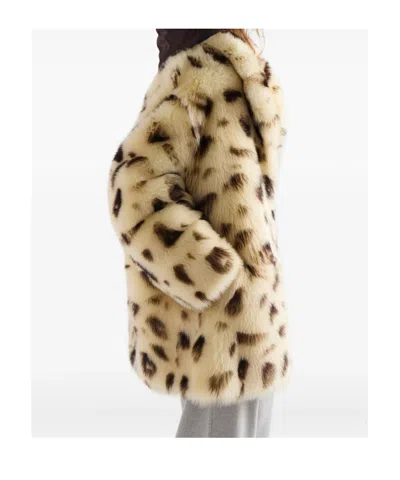 Prada Long-sleeved Button-up Coat In Neutral