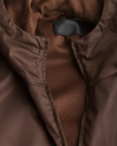 Prada Re-nylon Anorak In Brown