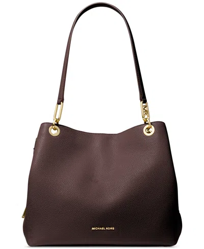 Michael Kors Michael  Kensington Large Leather Tote Bag In Brown