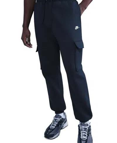 Nike Men's Club Fleece Cargo Pants In Blue