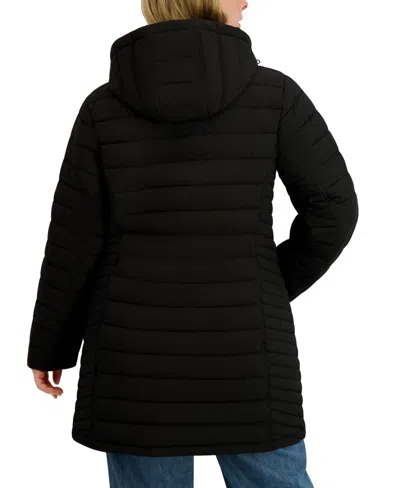 Nautica Women's Hooded Water-resistant Puffer Coat In Black