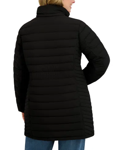 Nautica Women's Hooded Water-resistant Puffer Coat In Black