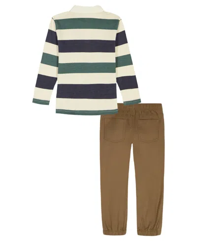 Kids Headquarters Toddler And Little Boys 2t-7 2-piece Rugby T-shirt And Joggers Set In Multi