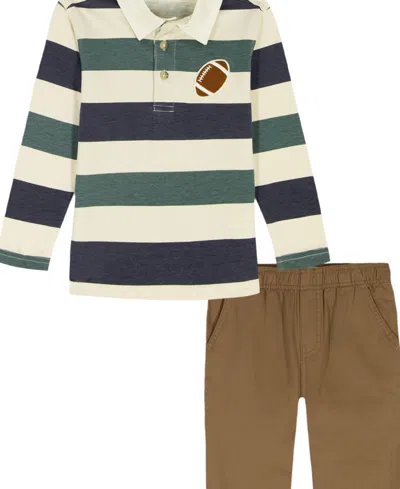 Kids Headquarters Toddler And Little Boys 2t-7 2-piece Rugby T-shirt And Joggers Set In Multi