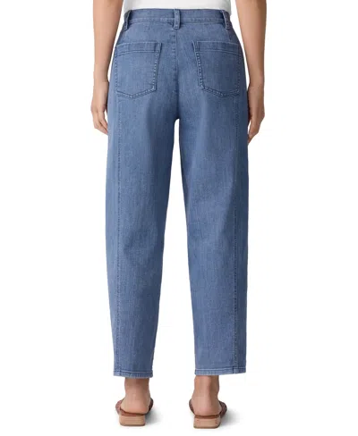 Eileen Fisher High Rise Straight Ankle Jeans In Blue