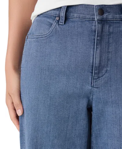 Eileen Fisher High Rise Straight Ankle Jeans In Blue