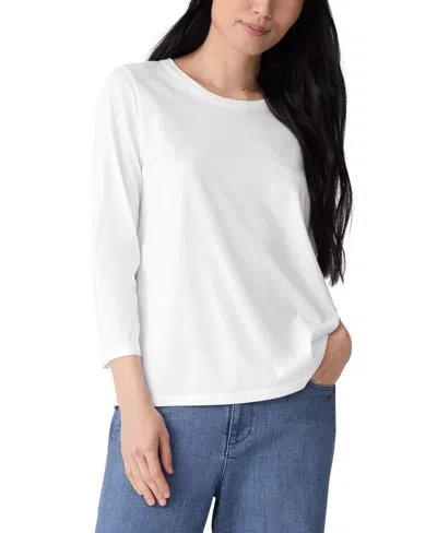 Eileen Fisher Women's Round Neck T-shirt In White