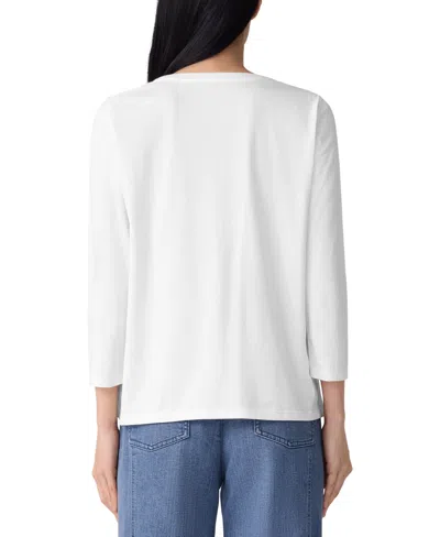 Eileen Fisher Women's Round Neck T-shirt In White