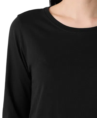 Eileen Fisher Organic Linen & Cotton Top In Black