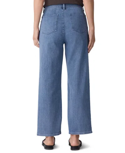 Eileen Fisher High Rise Straight Ankle Jeans In Blue