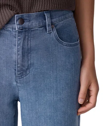 Eileen Fisher High Rise Straight Ankle Jeans In Blue