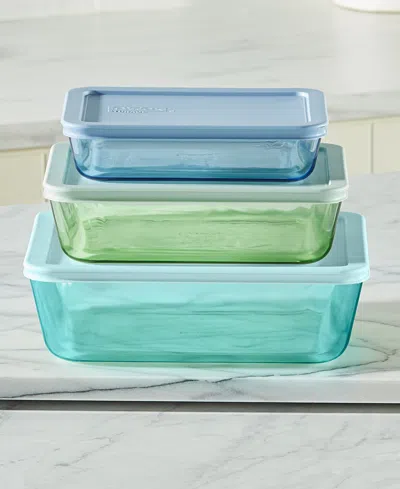 Pyrex Simply Store Tinted 6-pc. Rectangle Storage Set In Multi