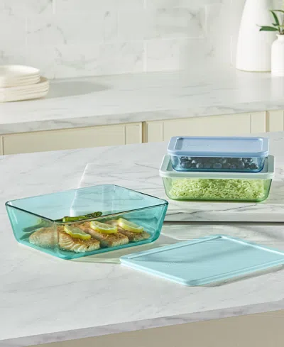 Pyrex Simply Store Tinted 6-pc. Rectangle Storage Set In Multi