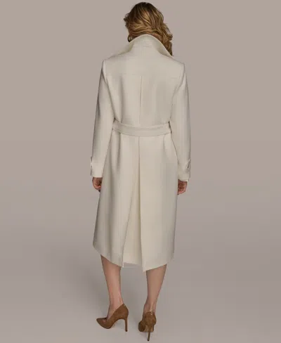 Donna Karan New York Belted Long Raincoat In White