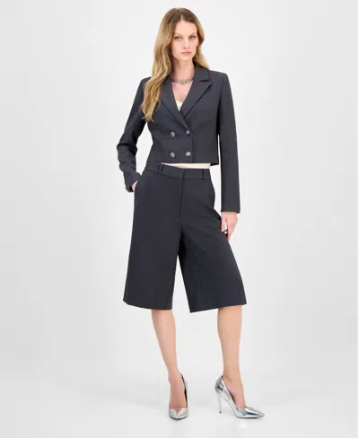 Guess Women's Joandra Double-breasted Cropped Blazer In Black