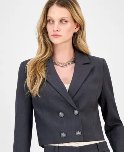 Guess Women's Joandra Double-breasted Cropped Blazer In Black