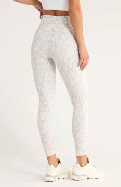 Zella Studio Luxe Print High Waist 7/8 Leggings In White
