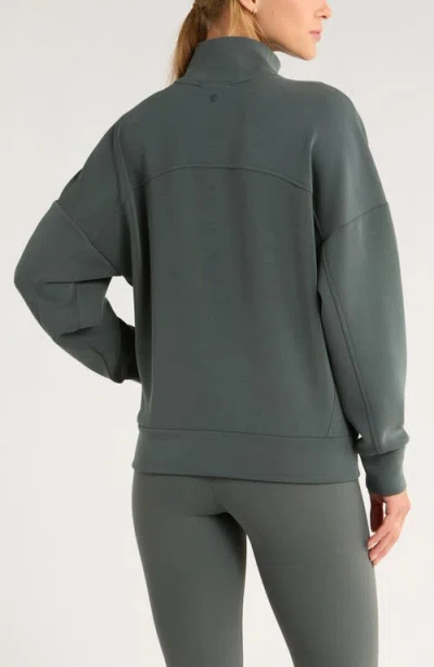 Zella Ultrasoft Half Zip Pullover In Green