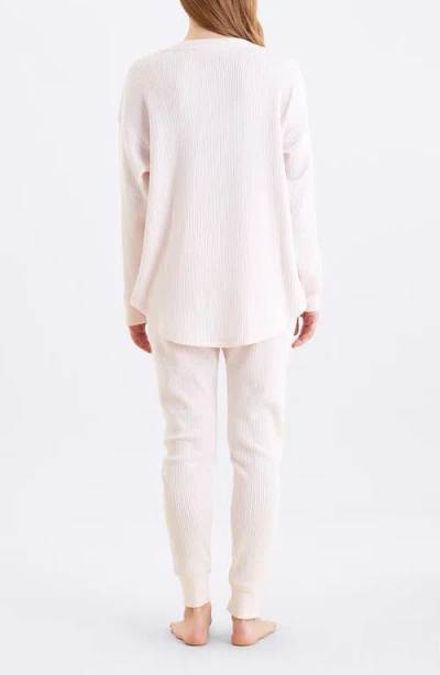 Papinelle Super Soft Waffle Relaxed Top And Jogger Set In Neutral