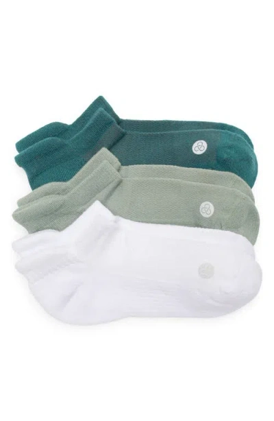 Zella 3-pack Tab Ankle Socks In Gray