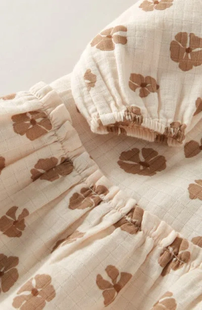 Nordstrom Long Sleeve Cotton Gauze Dress & Bloomers In Brown