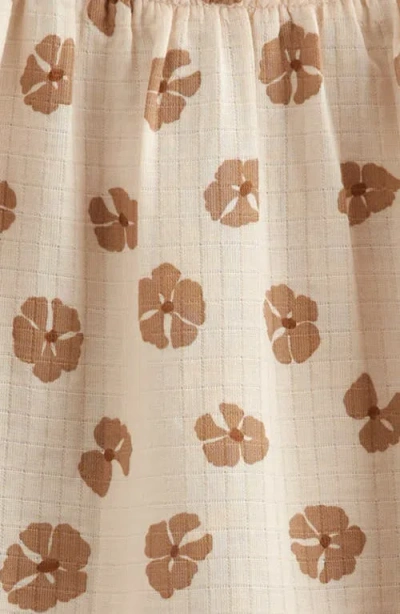 Nordstrom Long Sleeve Cotton Gauze Dress & Bloomers In Brown