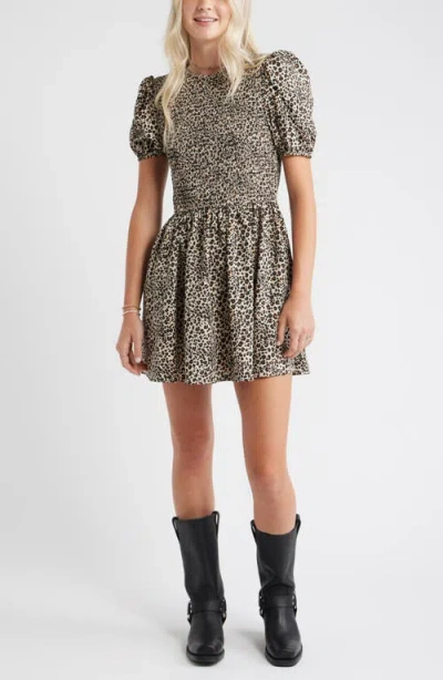 Bp. Reversible Puff Sleeve Minidress In Multi