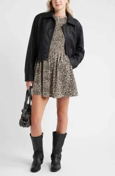 Bp. Reversible Puff Sleeve Minidress In Multi