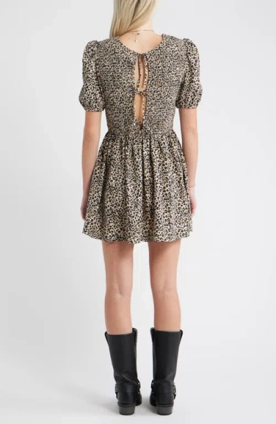 Bp. Reversible Puff Sleeve Minidress In Multi