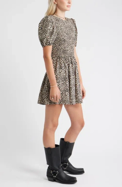 Bp. Reversible Puff Sleeve Minidress In Multi