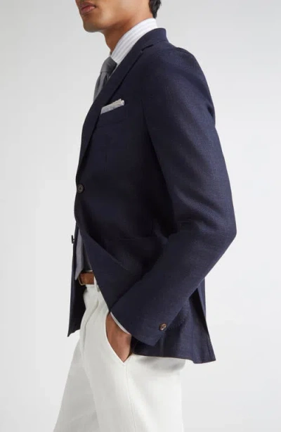 Eleventy Single Breasted Soft Jacket In Blue