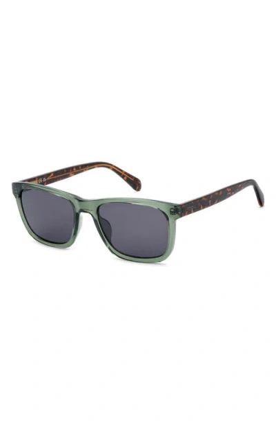 Fossil 56mm Rectangular Sunglasses In Green