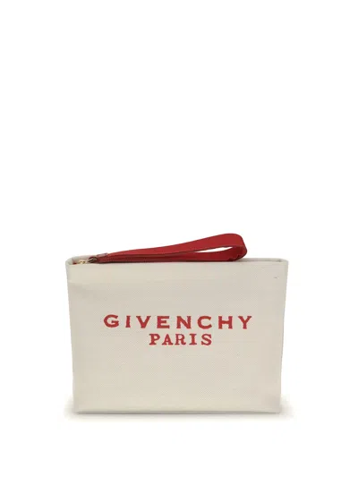 Givenchy Logo-print Clutch Bag In White