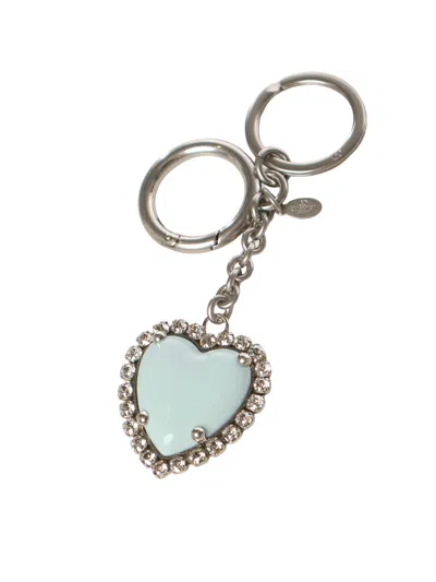 Valentino Coeur Hyperbole Bag Charm With Keychain In Silver