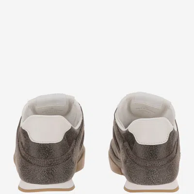 Chloé Kick Crackled Leather Retro Low-top Sneakers In Brown