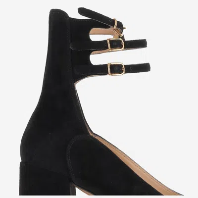 Chloé Loti Suede Platform Block-heel Pumps In Black