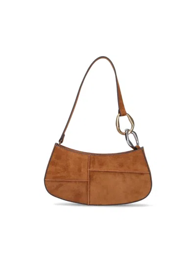 Staud Ollie Suede Shoulder Bag In Brown