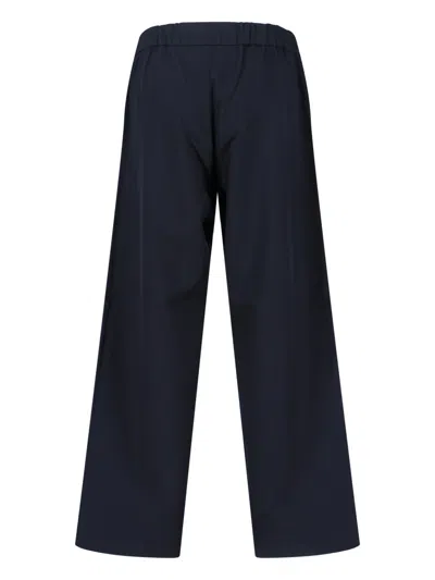 Sibel Saral Cropped Wide-leg Trousers With Button Details In Blue