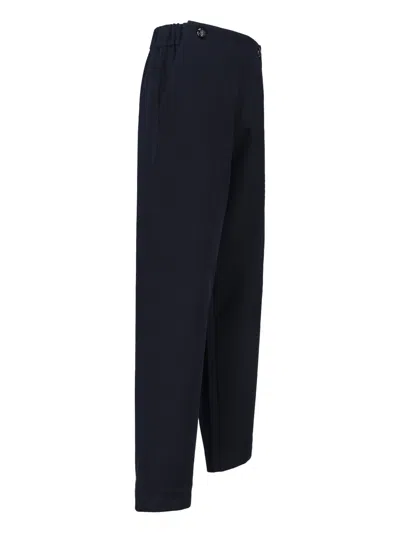 Sibel Saral Cropped Wide-leg Trousers With Button Details In Blue