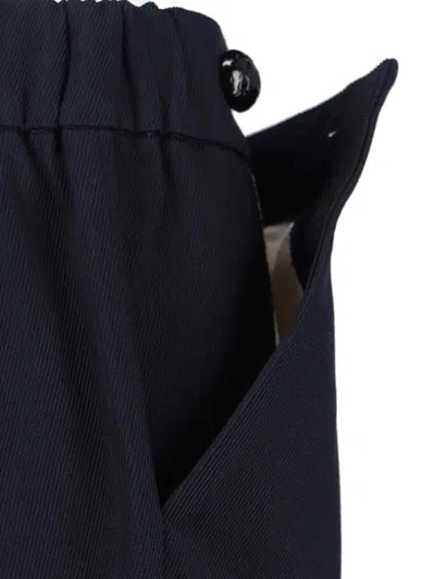 Sibel Saral Cropped Wide-leg Trousers With Button Details In Blue