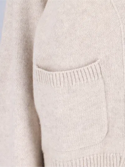 Lisa Yang Button-down Knit Cardigan With V-neckline In Neutral