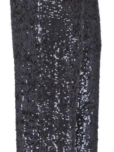 P.a.r.o.s.h Straight-leg Trousers With Sequined Surface In Black