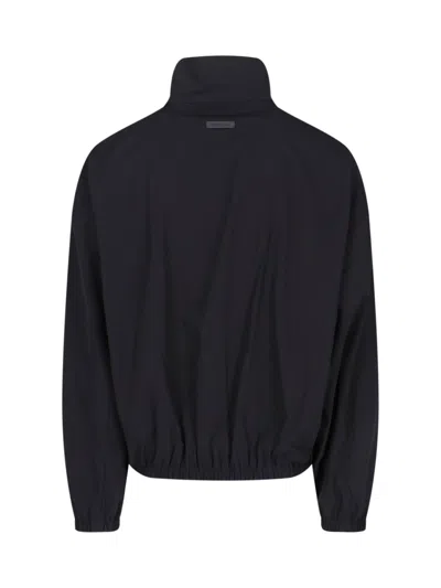 Fear Of God Nylon Zip-up Sweatshirt In Black
