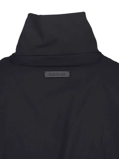 Fear Of God Nylon Zip-up Sweatshirt In Black