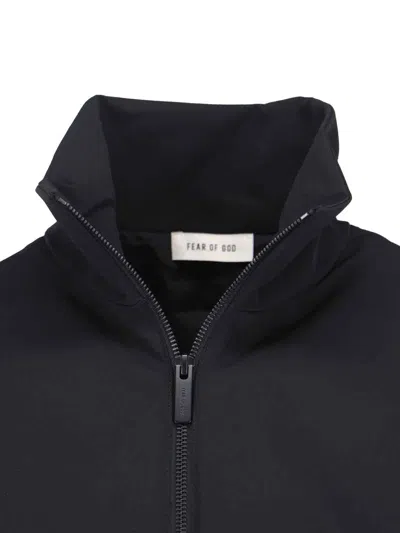 Fear Of God Nylon Zip-up Sweatshirt In Black